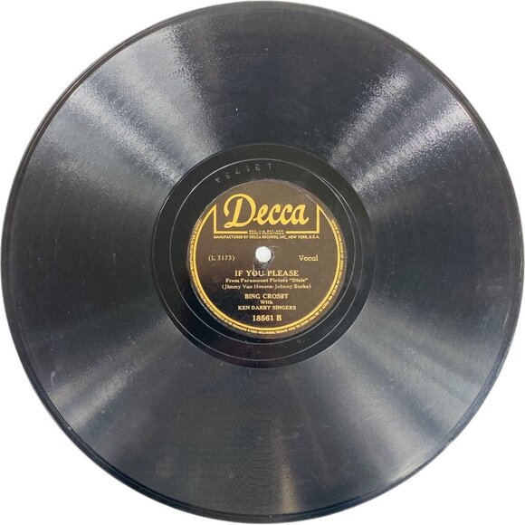 Bing Crosby - Sunday, Monday Or Always / If You Please - 18561 Decca 78 RPM 10" - Picture 3 of 4